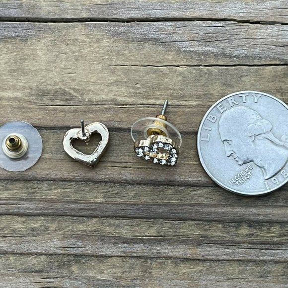 Betsey Johnson Earrings Valentines Day Gift Heart shape Earring Crystal Accent - Picture 8 of 12